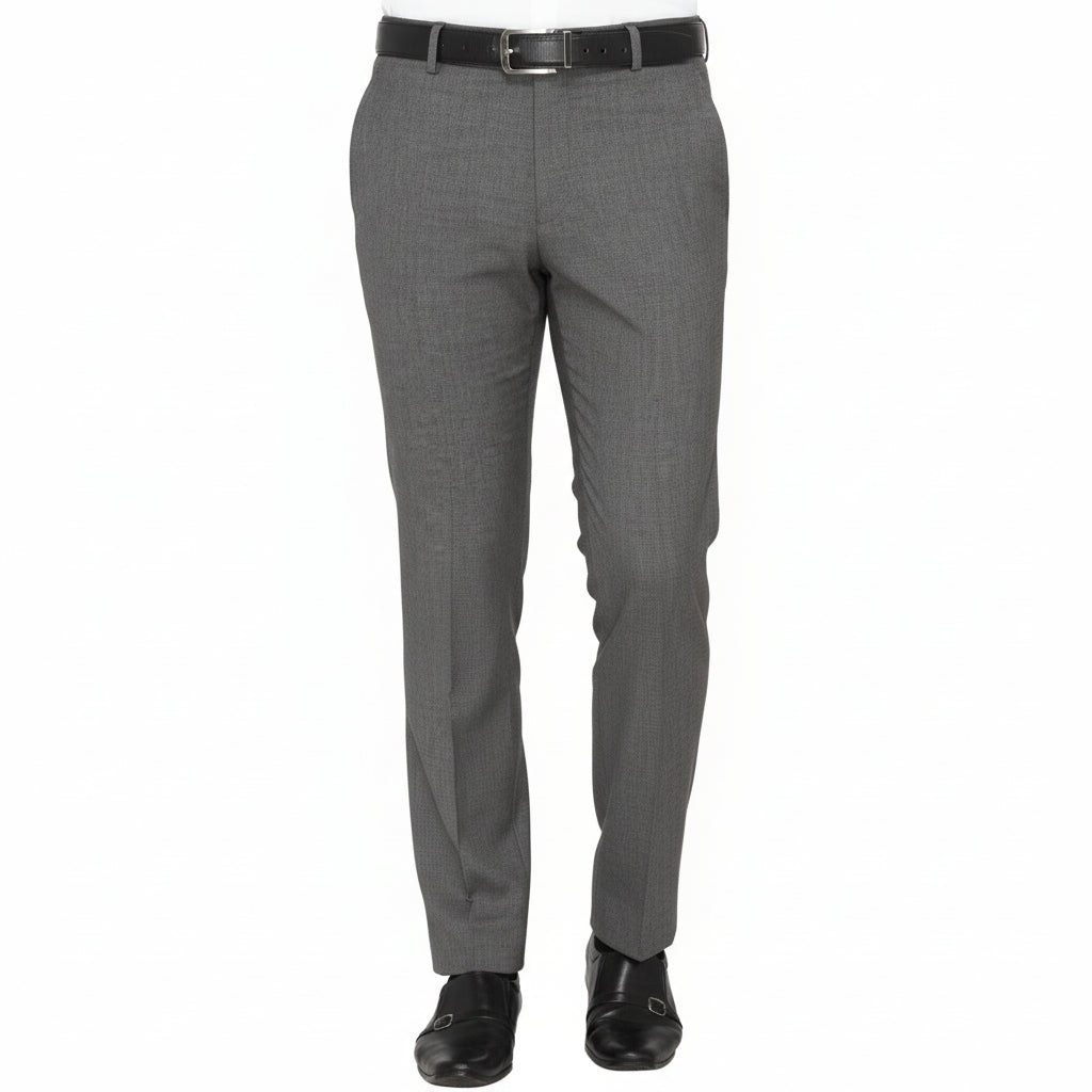Zido Slim Fit Men Grey Trousers