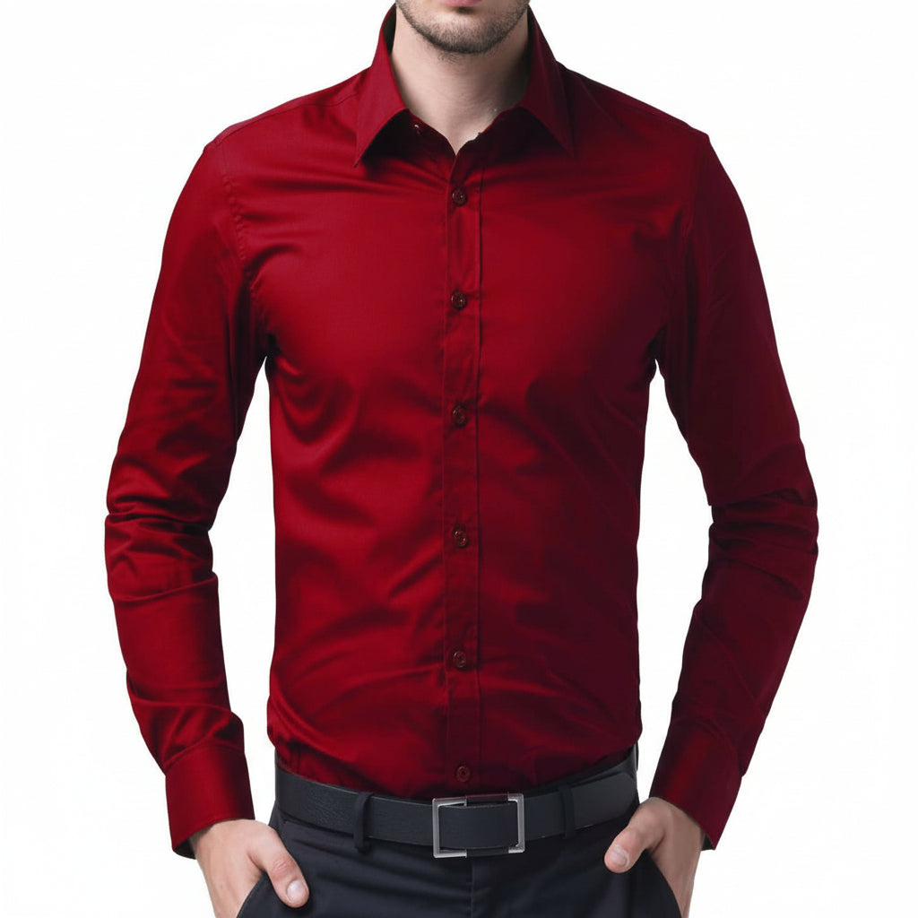 Textiles Mens Solid Casual Spread Shirt