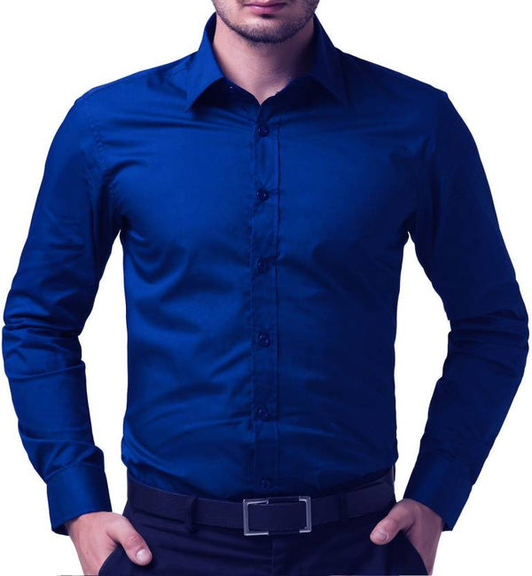 Being Fab Mens Solid Formal Wingtip Shirt