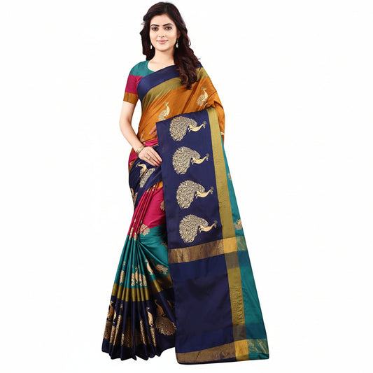 DHRUVI TRENDZ Soft Cotton Silk Saree For Women