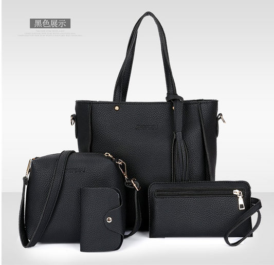 Luxury 4 Set Handbags Single Shoulder Totes Patent Design Bag